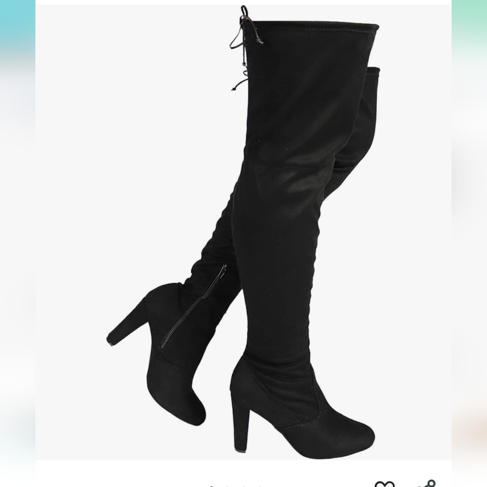 Wild Diva Faux Suede Over The Knee Boot, Black 8M